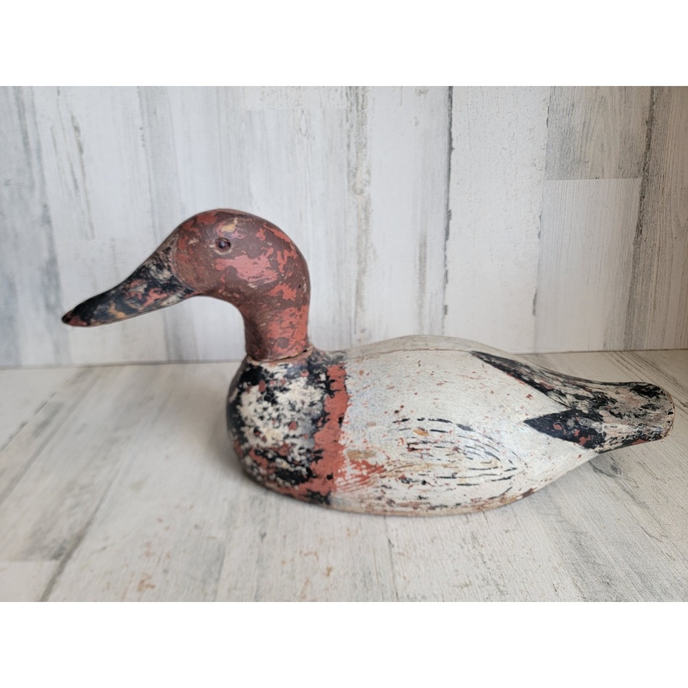 Decoy red head vintage duck mallard hunting wooden unique bird home decor